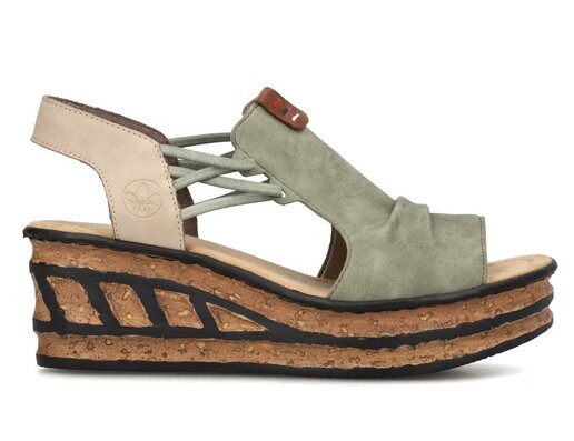 detail dámské boty - sandály Rieker 68175-52 Zelená