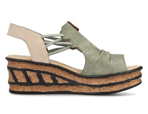 detail dámské boty - sandály Rieker 68175-52 Zelená