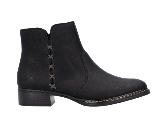detail elegantní kotníková obuv Rieker 73475-00 Černá
