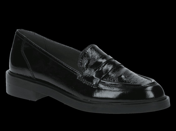 detail dámské lakované mokasíny CAPRICE 9-24206-41 Černá