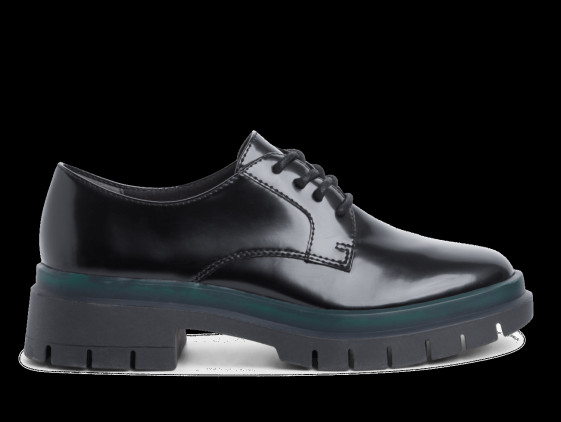 detail dámské šněrovací polobotky WORTMANN 1-1-23726-29 Černá