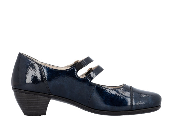 detail dámské lakované lodičky Rieker 41758-14 Modrá