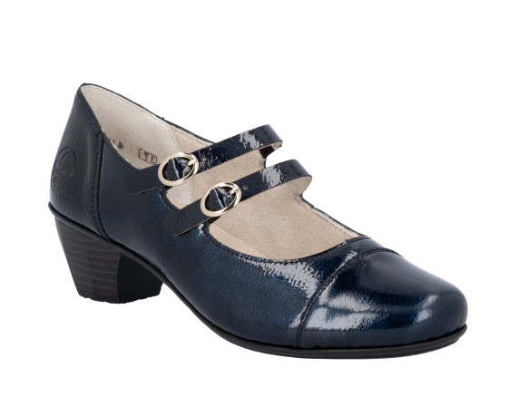 detail dámské lakované lodičky Rieker 41758-14 Modrá