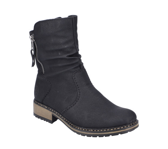 detail dámské boty - kotníková obuv RIEKER Z6892-00 Černá