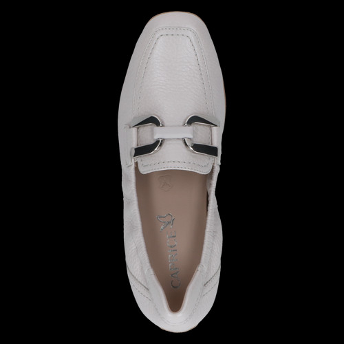 detail dámské kožené mokasíny Caprice 9-24600-44 131 Bílá