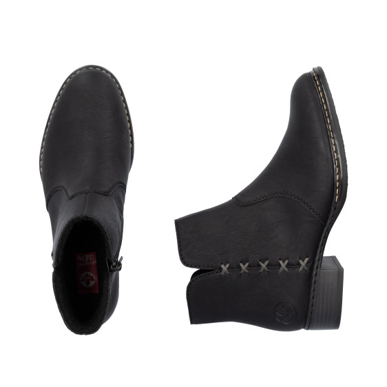 detail elegantní kotníková obuv Rieker 73475-00 Černá