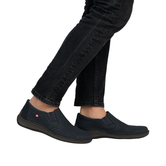 detail pánské mokasíny Rieker 05297-14 Modrá