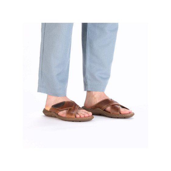 detail pánské pantofle Rieker 22089-24 Hnědá