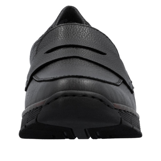 detail dámské kožené mokasíny Rieker 53797-00 Černá