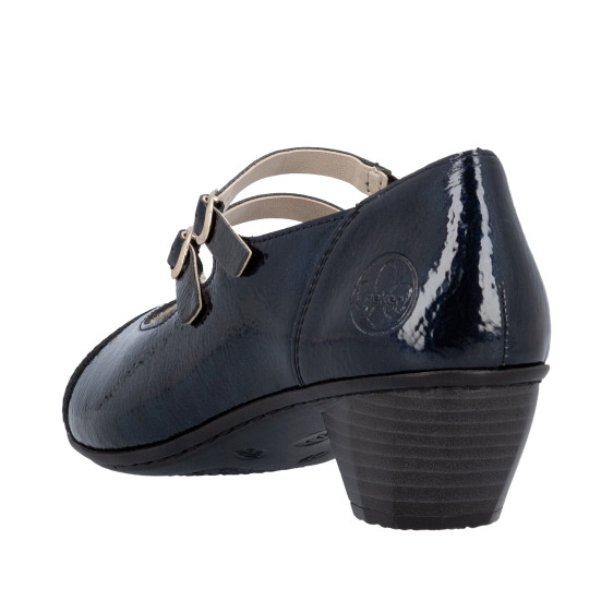 detail dámské lakované lodičky Rieker 41758-14 Modrá