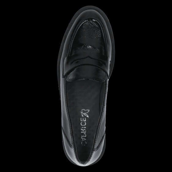 detail dámské lakované mokasíny CAPRICE 9-24206-41 Černá