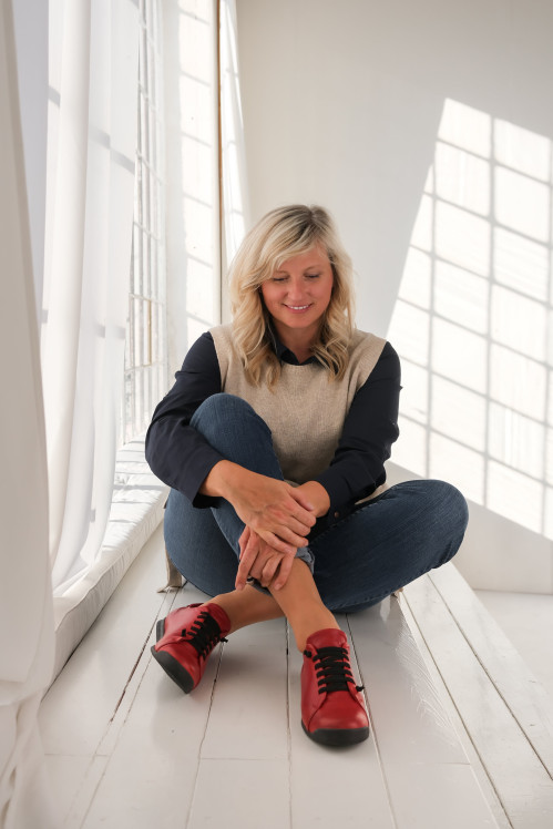 detail boty - dámské tenisky PS FERLA 1601 ČERVENÁ Červená