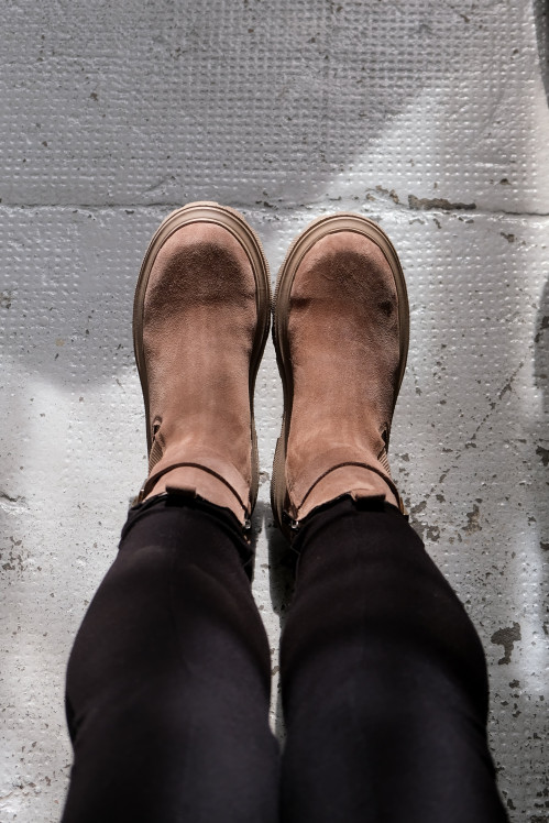 detail boty - dámské kotníkové PS VIVIEN 38809 Hnědá